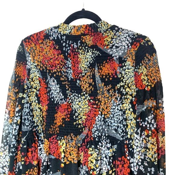 Anthropologie Akemi Kin Adria Floral Long Sleeve Smocked Blouse - Picture 9 of 13